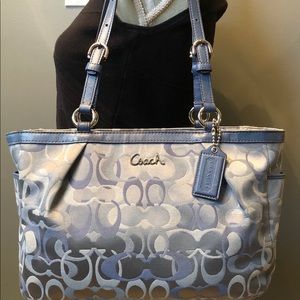 Blue and Silver grey Coach purse $80